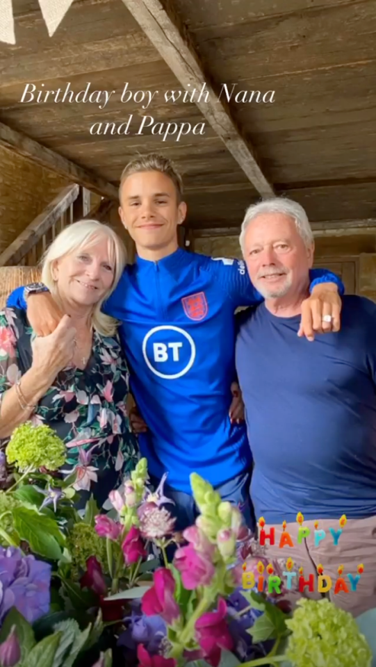 Romeo posed for a series of photos with his grandparents, Jackie and Anthony Adams