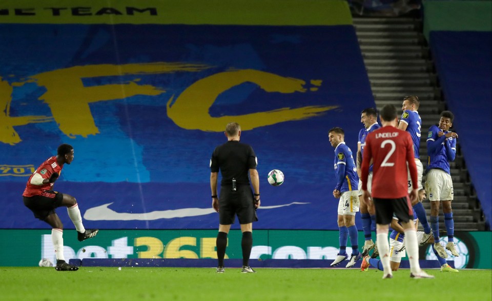 The Frenchman's free-kick gave United their third