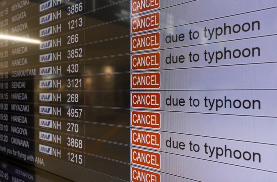 Airlines have cancelled more than 500 flights departing from Okinawa