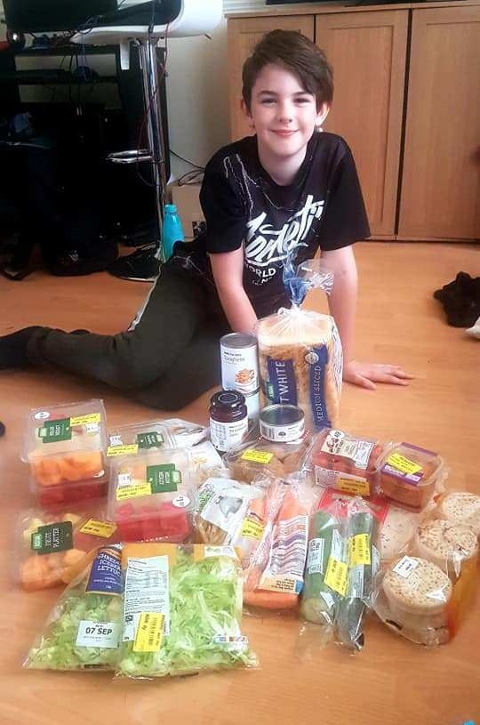 Tyler, nine, did his entire weekly shop for just £7.54