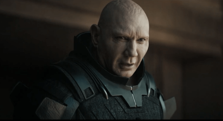 Dave Bautista also stars in the film alongside Josh Brolin and Jason Momoa