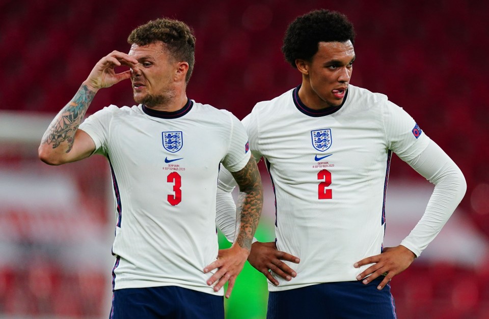 Wing backs Kieran Trippier and Trent Alexander-Arnold found themselves isolated at times