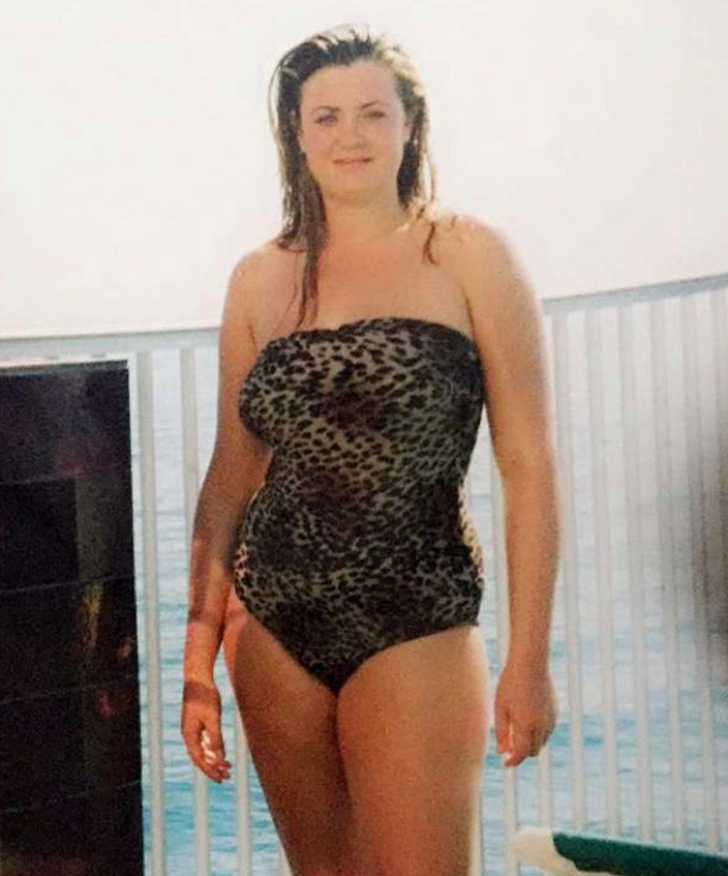 One throwback photo shows a slim Gemma wearing a leopard-print swimsuit