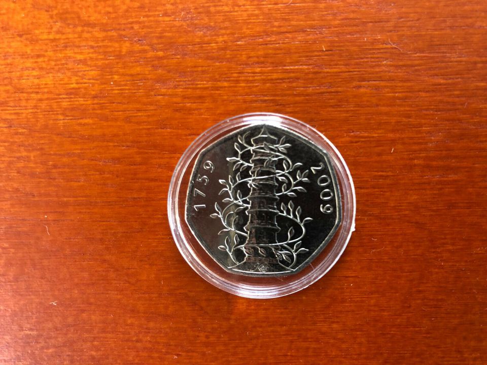 A Kew Gardens 50p coin has sold for £250 on eBay 