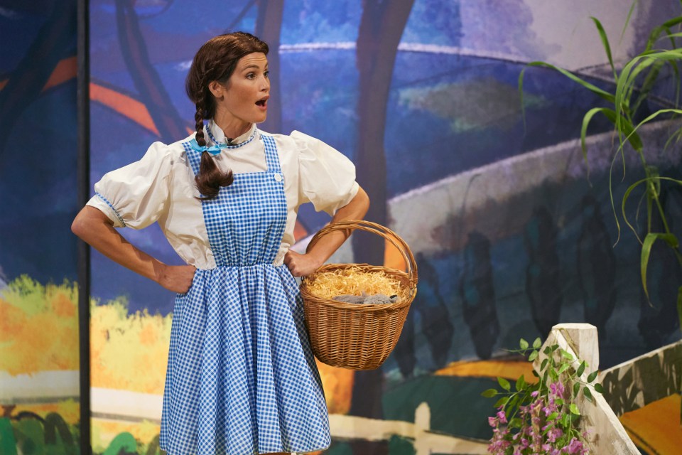 Filling Dorothy’s red shoes … Gemma Arterton in a Wizard of Oz sketch