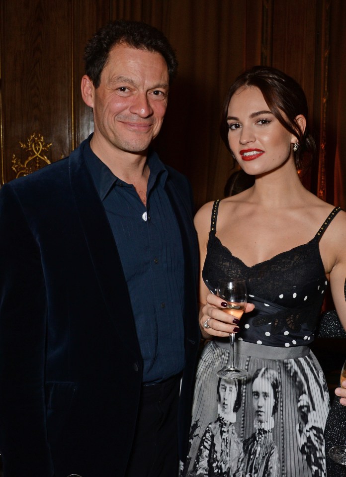 Dominic West and Lily James have been spotted kissing in Rome