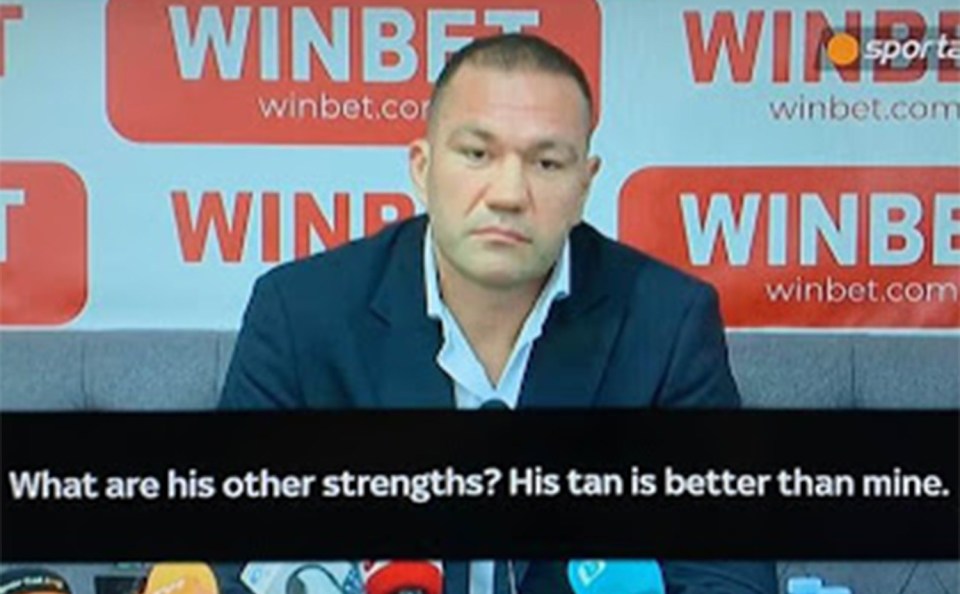 The Bulgarian stated 'his tan is better than mine' during a press conference