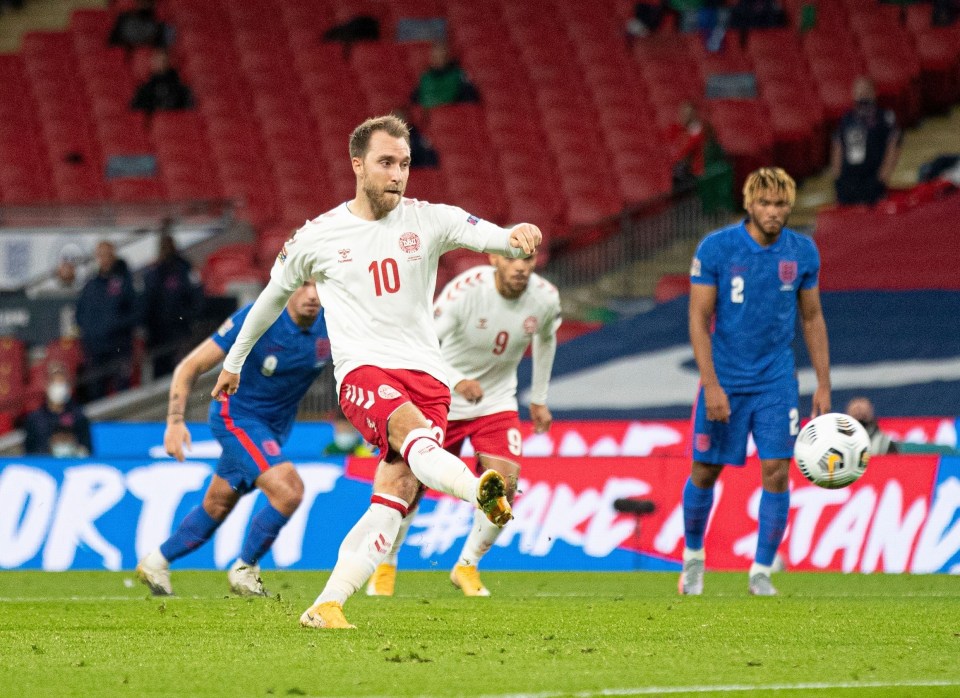 Inter Milan outcast Christian Eriksen stepped up to the penalty spot