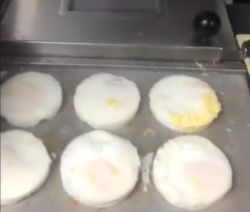 The eggs come out looking perfectly circular and ready for a McMuffin