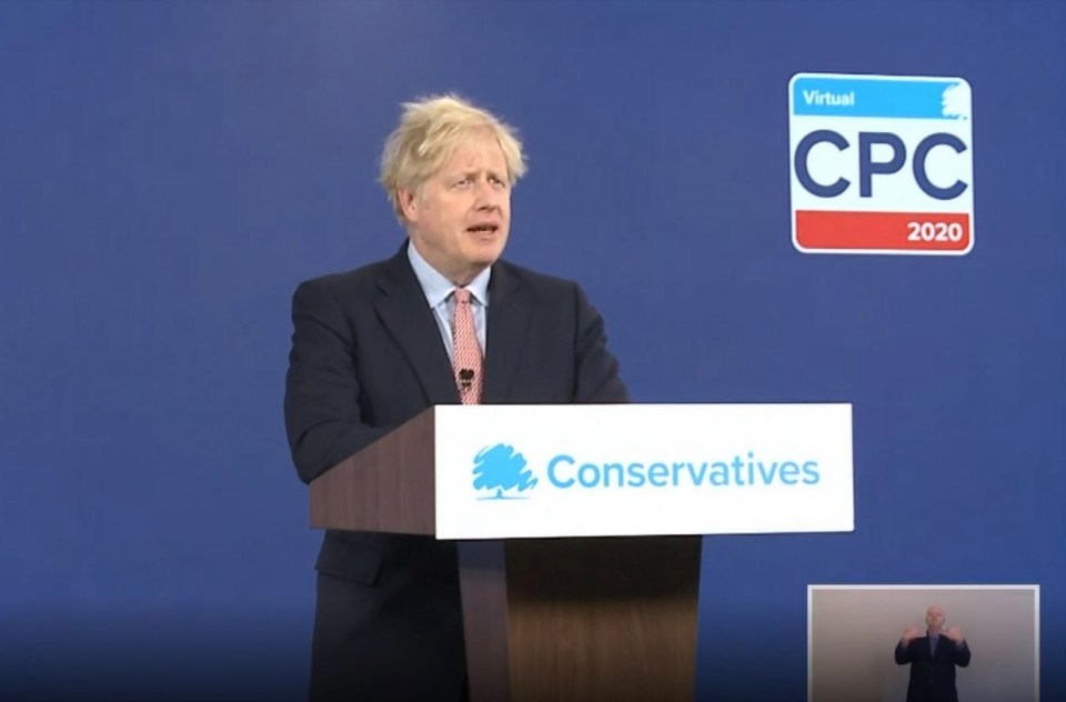 Boris Johnson announced the new home help at the virtual Conservative conference