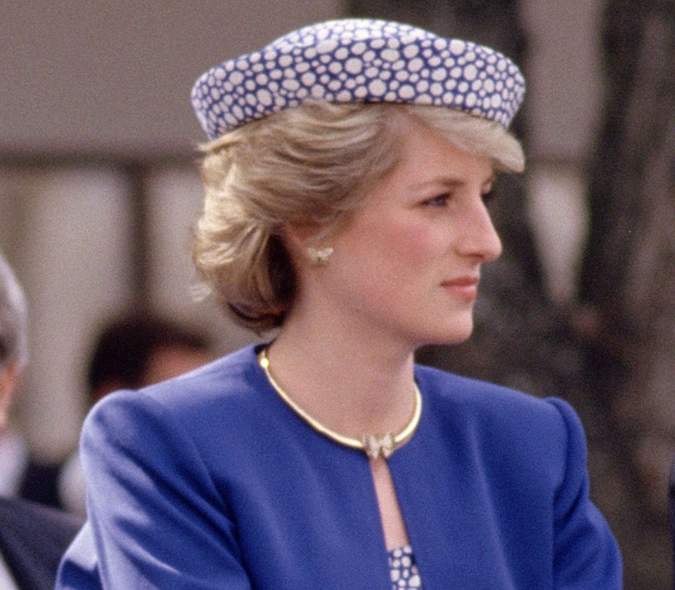 The late princess wore the butterfly stud earrings with a necklace, which hasn't been seen on Meghan or Kate yet