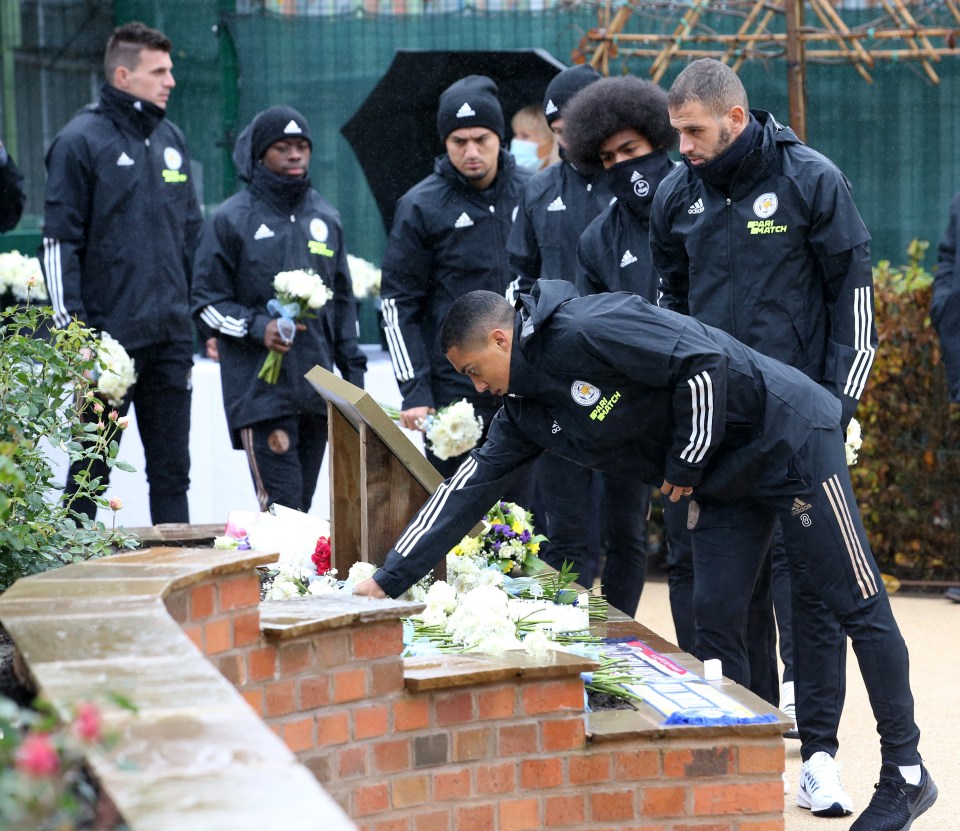 First-team players laid floral tributes to the late Thai businessman