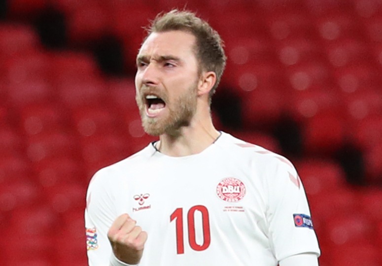 Eriksen was at the heart of Denmark's slick passing game all night