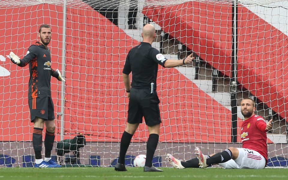 Luke Shaw, right, has admitted he was 'embarrassed' to be on the pitch