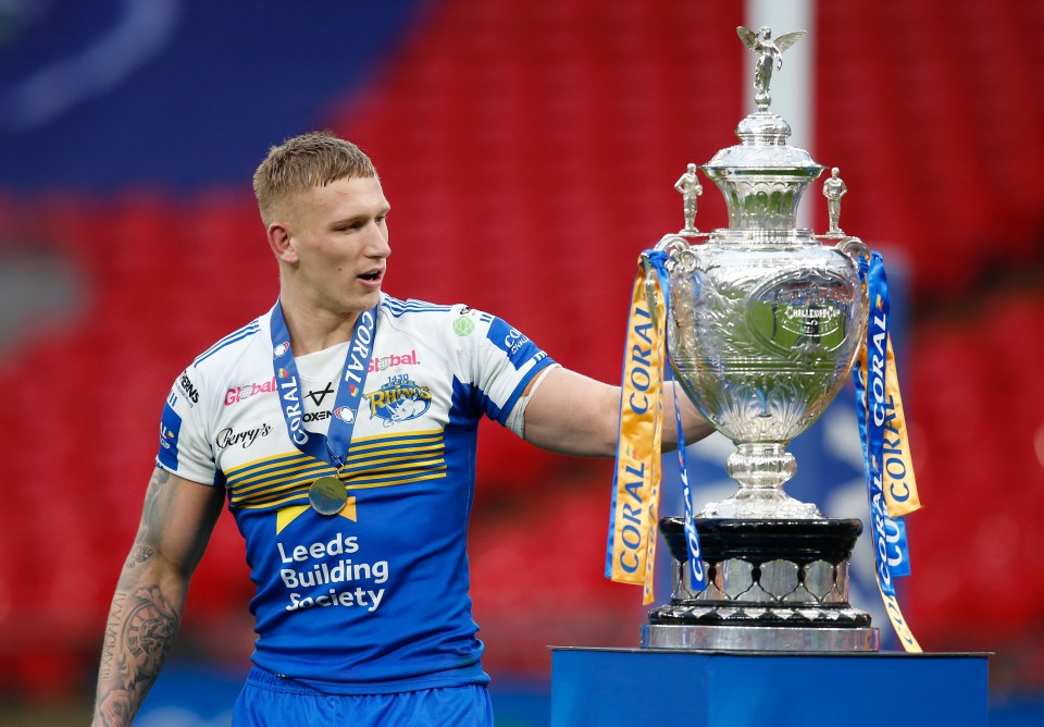 Mikolaj Oledzki was quickly on to his family in Poland after Leeds’ Challenge Cup final win