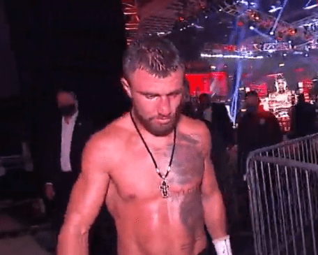 Lomachenko was not sticking around as he lost his three world titles feebly