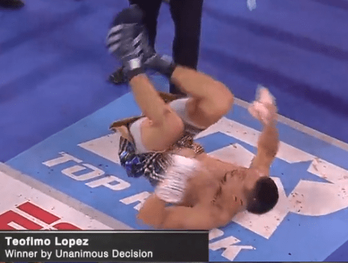 Lopez celebrated victory by doing a snowflake on the floor