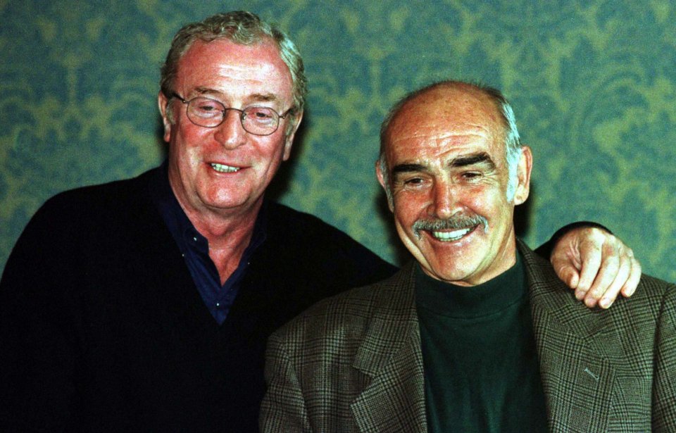 Connery is seen alongside actor Michael Caine in Edinburgh's Caledonian Hotel in 1997