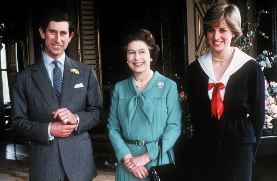 Prince Charles pictured with the Queen and Princess Diana in 1981