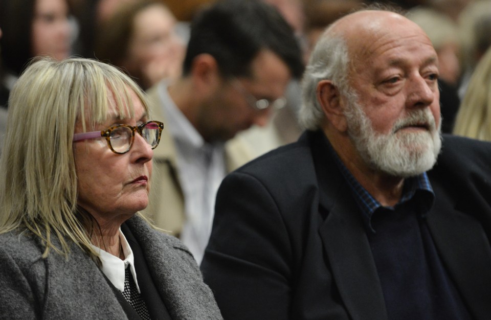 Parents of murdered Reeva Steenkamp in the court room during Pistorius' sentencing hearing in 2016