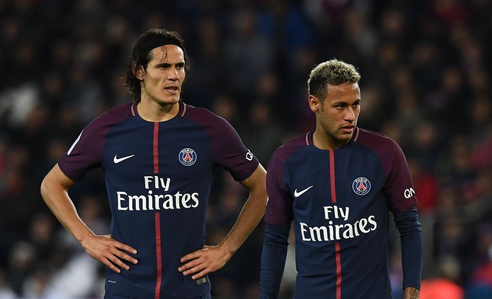 Edinson Cavani and Neymar argued over a penalty kick against Lyon in 2017