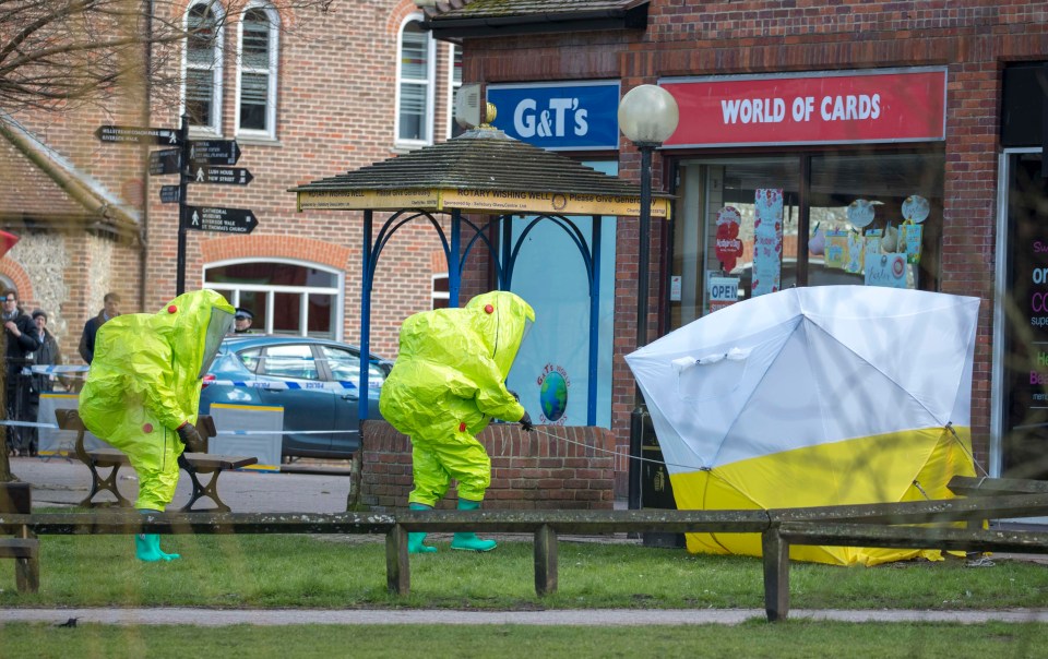 Authorities wore protective suits to protect them from the nerve agent