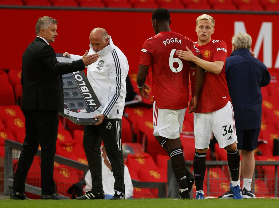 Pogba and Van de Beek will be desperate to play a part in Sunday's game