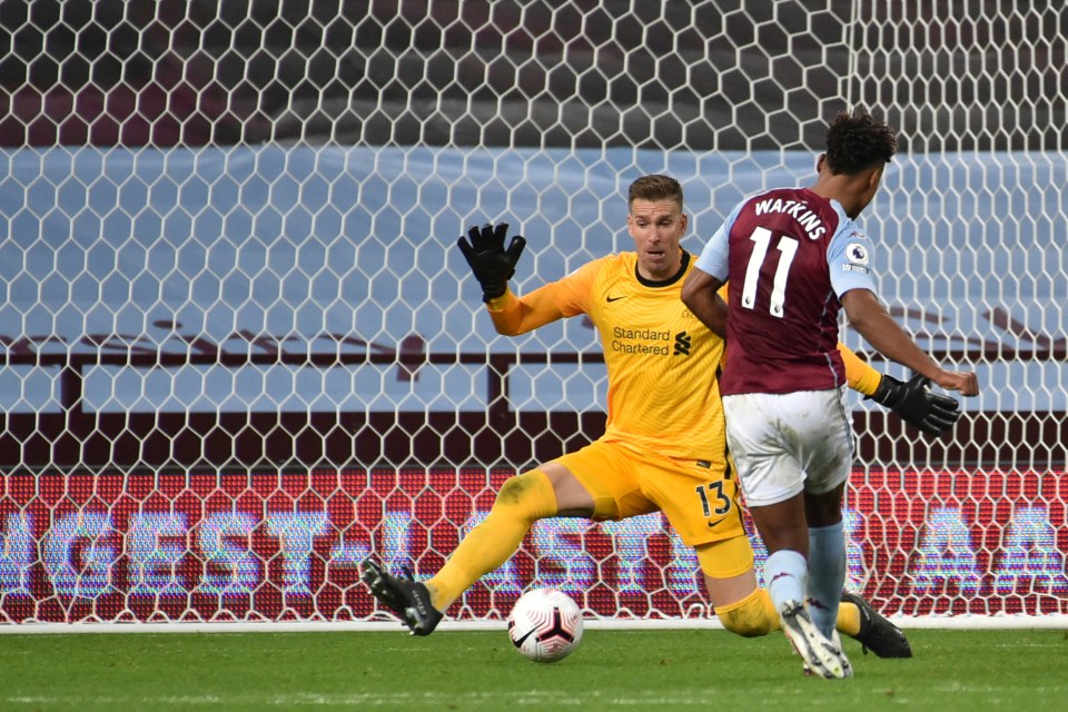 Adrian endured a rough night as Villa put seven past Liverpool