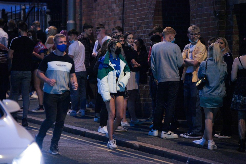 Nottingham University students mark the start of freshers on a night out