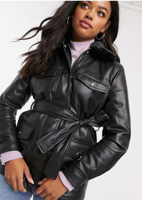  This faux-leather jacket will set you back a whopping £45.99 from Asos