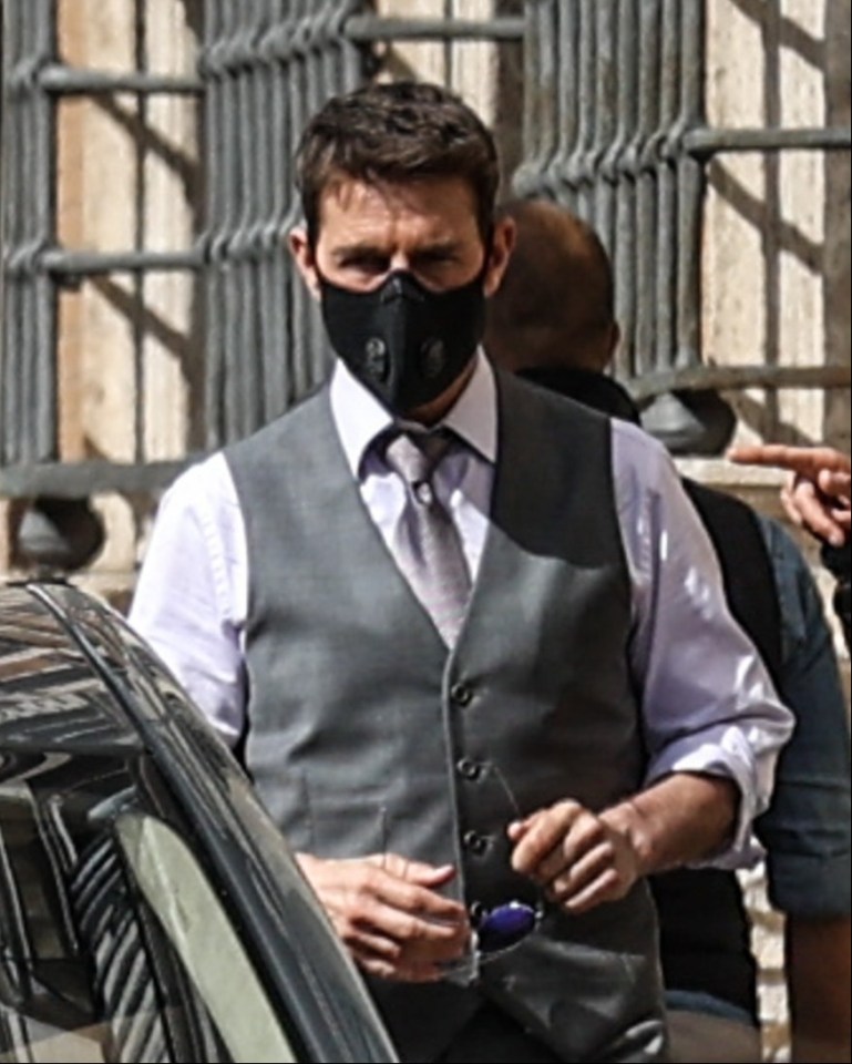 Tom Cruise donned a mask as he filmed the latest scenes