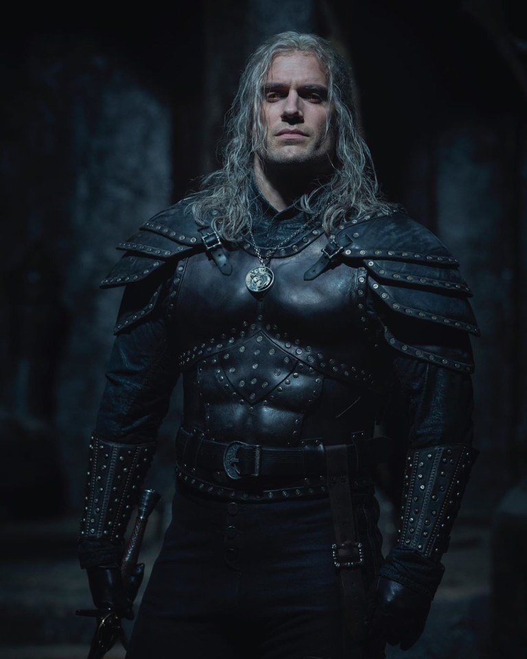 Other first look images released by the streaming show Henry Cavill's Gerant in new gold and black armour