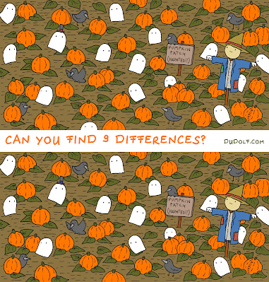 Can you spot all nine differences in this pumpkin patch