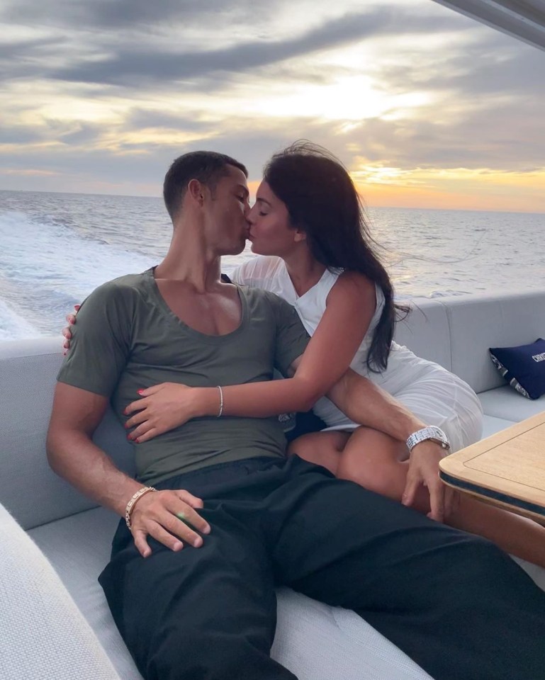 Cristiano Ronaldo and Georgina Rodriguez look loved up on a yacht 