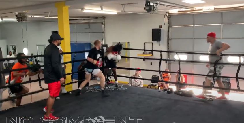 Jake Paul dropped a sparring partner as he prepares to face Nate Robinson 