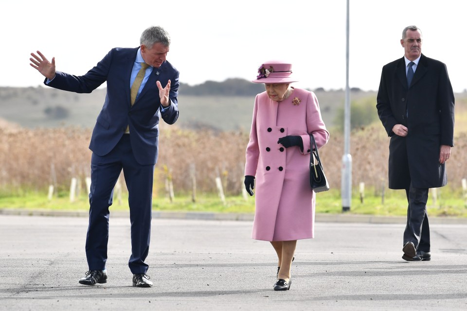 The monarch spoke with scientists during the visit