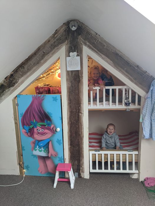 A savvy mum has shared how she turned a cupboard into a kids' bedroom - and their faces say it all