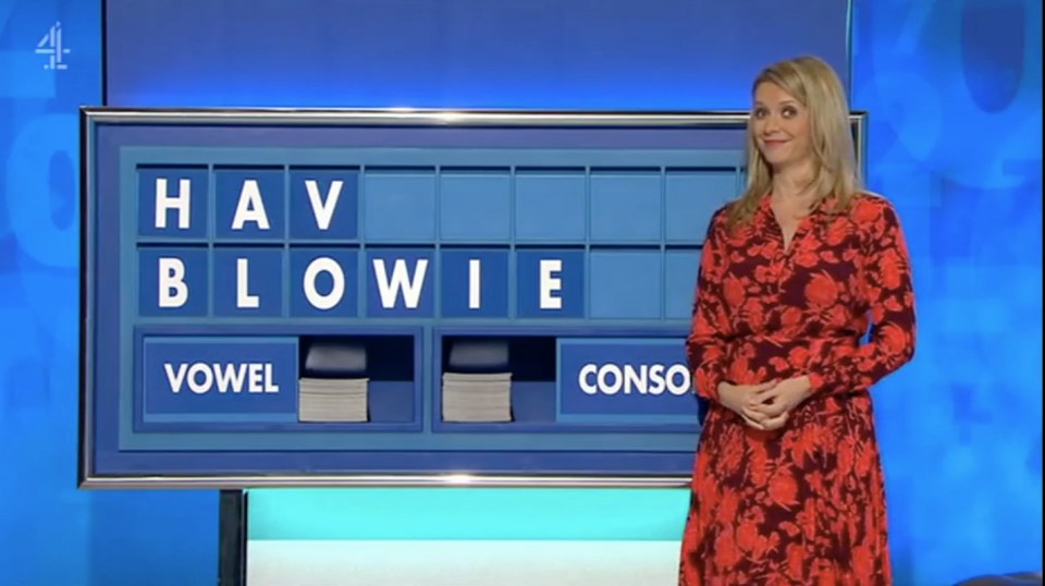 Rachel Riley almost managed to keep a straight face while spelling 'blowie' in a recent show