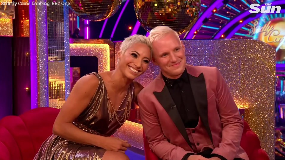 The Strictly couple both have short bleached blonde haircuts