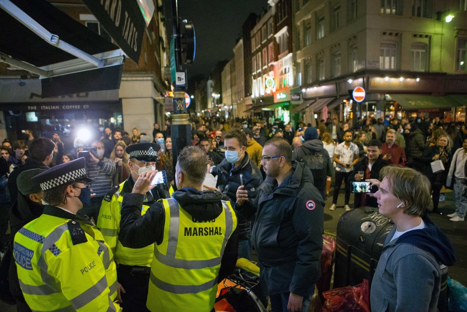 Pubs and bars in tier two areas - like London - remain open, as long as the 10pm curfew is obeyed