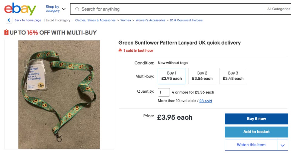 There are currently 438 listings fro mask exempt lanyards on the auction site