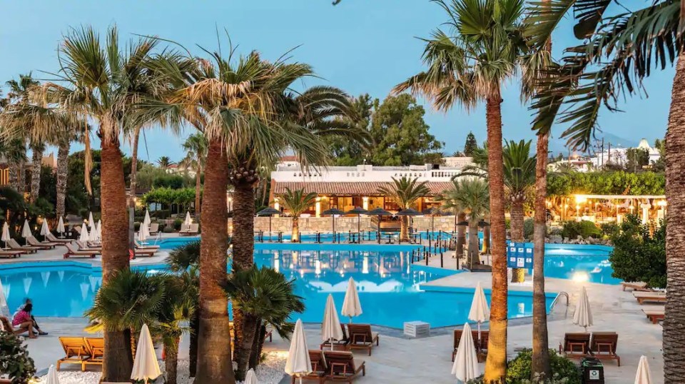 A half-board holiday at the T5 'Platinum' Aquila Rithymna Beach hotel in Crete is on offer from £451 per person 