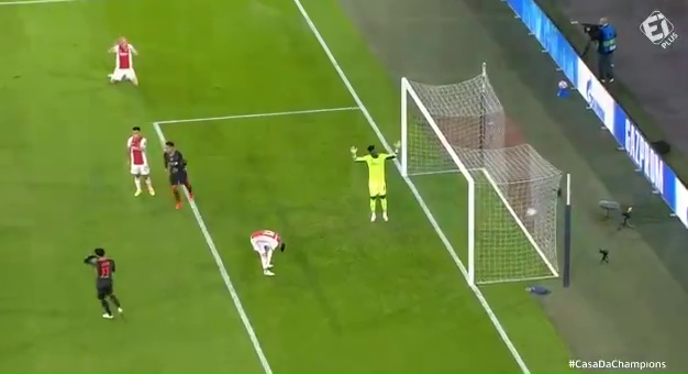 The Ajax defender somehow turned the ball into his own net from a cross 