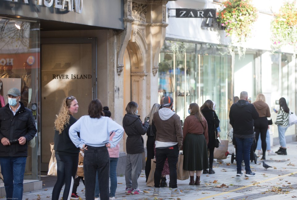 There were also waits to get into clothes shops including Zara