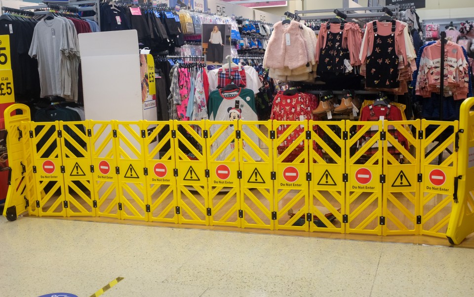 Non-essential items, including clothing, have been blocked from shoppers