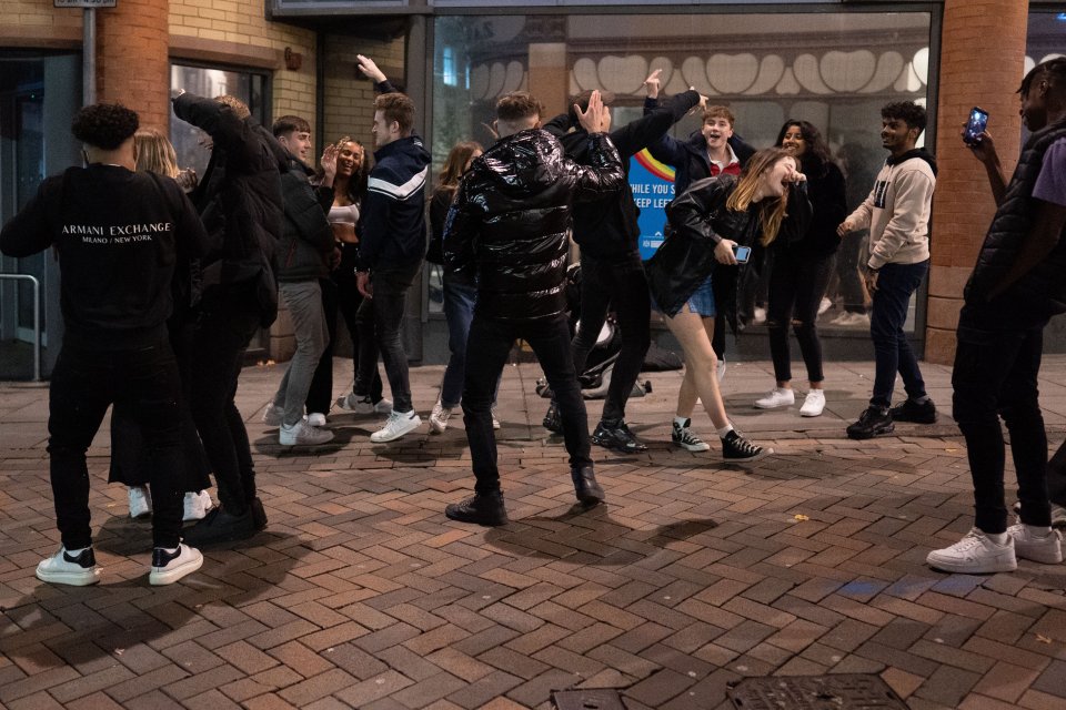 Large groups were seen enjoying the night in Nottingham