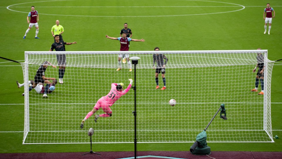 The striker bullied Ruben Dias before rifling home