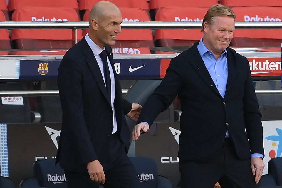 Zinedine Zidane and Ronald Koeman exchanged warm handshakes before the game