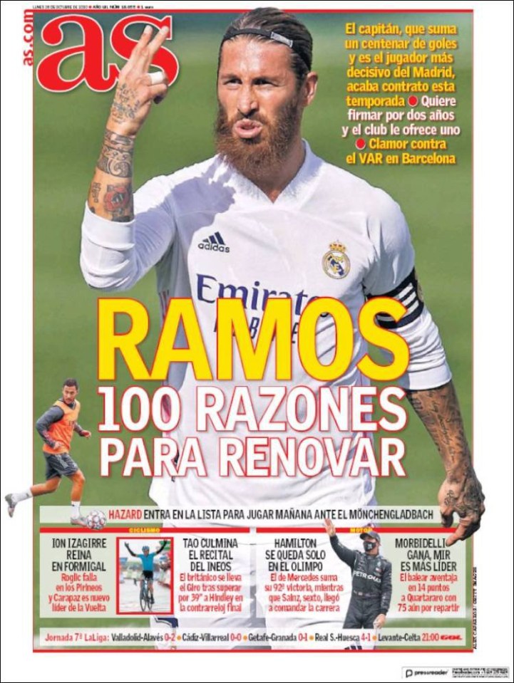 Spanish media have claimed Ramos is desperate to sign a new two-year deal