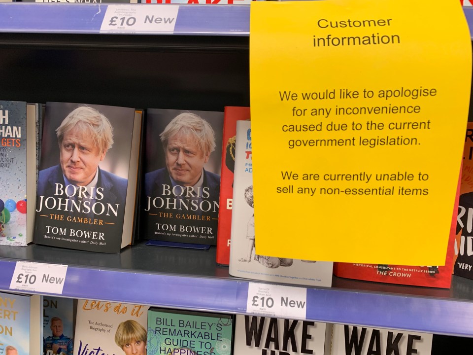 Boris Johnson's book has been classed as a non-essential item